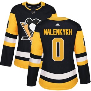 Women's Pittsburgh Penguins Vladimir Malenkykh Adidas Authentic Home Jersey - Black