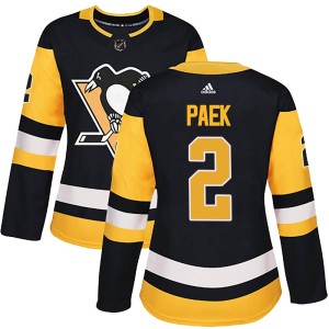 Women's Pittsburgh Penguins Jim Paek Adidas Authentic Home Jersey - Black