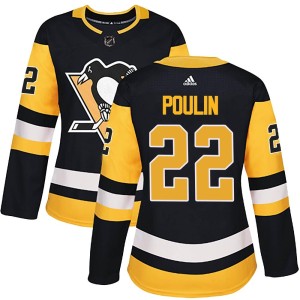 Women's Pittsburgh Penguins Sam Poulin Adidas Authentic Home Jersey - Black