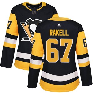 Women's Pittsburgh Penguins Rickard Rakell Adidas Authentic Home Jersey - Black