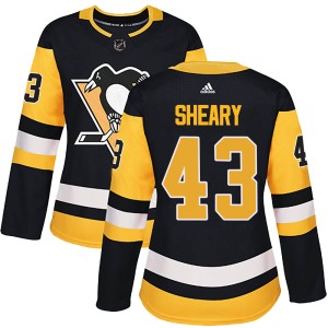 Women's Pittsburgh Penguins Conor Sheary Adidas Authentic ized Home Jersey - Black