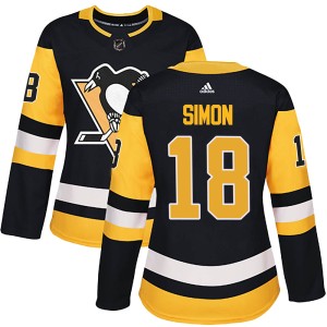 Women's Pittsburgh Penguins Dominik Simon Adidas Authentic ized Home Jersey - Black