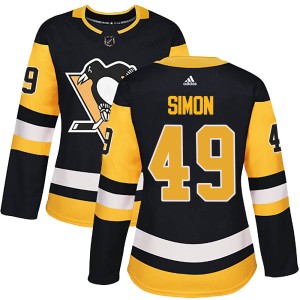 Women's Pittsburgh Penguins Dominik Simon Adidas Authentic Home Jersey - Black