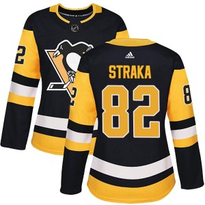 Women's Pittsburgh Penguins Martin Straka Adidas Authentic Home Jersey - Black