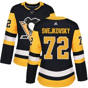 Women's Pittsburgh Penguins Lukas Svejkovsky Adidas Authentic Home Jersey - Black