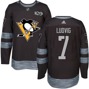 Youth Pittsburgh Penguins John Ludvig Authentic 1917-2017 100th Anniversary Jersey - Black