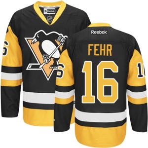 Men's Pittsburgh Penguins Eric Fehr Reebok Authentic Third Jersey - Black/Gold