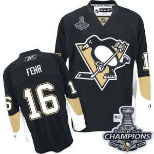 Men's Pittsburgh Penguins Eric Fehr Reebok Premier Home 2016 Stanley Cup Champions Jersey - Black
