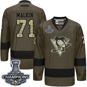 Men's Pittsburgh Penguins Evgeni Malkin Reebok Authentic Away 50th Anniversary Patch Jersey - White