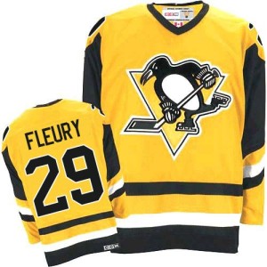 Men's Pittsburgh Penguins Marc-Andre Fleury CCM Premier Throwback Jersey - Gold