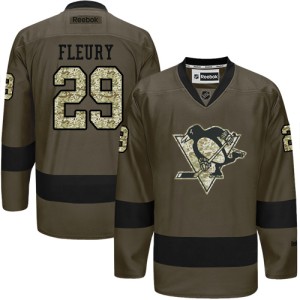 Men's Pittsburgh Penguins Marc-Andre Fleury Reebok Authentic Salute to Service Jersey - Green