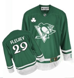 Men's Pittsburgh Penguins Marc-Andre Fleury Reebok Authentic St Patty's Day Jersey - Green