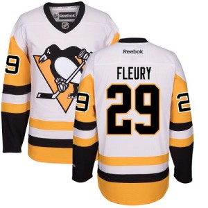 Men's Pittsburgh Penguins Marc-Andre Fleury Reebok Authentic Away Jersey - White