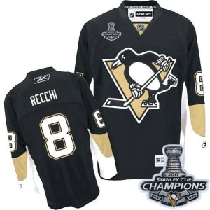Men's Pittsburgh Penguins Mark Recchi Reebok Authentic Home 2016 Stanley Cup Champions Jersey - Black