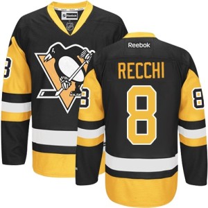 Men's Pittsburgh Penguins Mark Recchi Reebok Authentic Third Jersey - Black/Gold