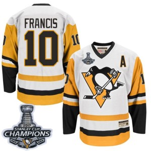 Men's Pittsburgh Penguins Ron Francis CCM Premier Throwback 2016 Stanley Cup Champions Jersey - White