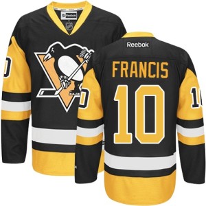 Men's Pittsburgh Penguins Ron Francis Reebok Authentic Third Jersey - Black/Gold