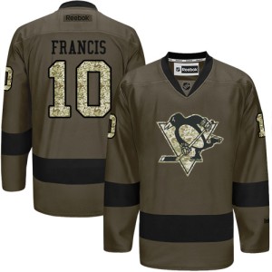 Men's Pittsburgh Penguins Ron Francis Reebok Authentic Salute to Service Jersey - Green