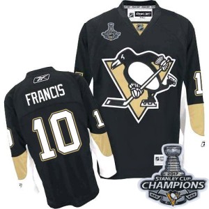 Men's Pittsburgh Penguins Ron Francis Reebok Premier Home 2016 Stanley Cup Champions Jersey - Black