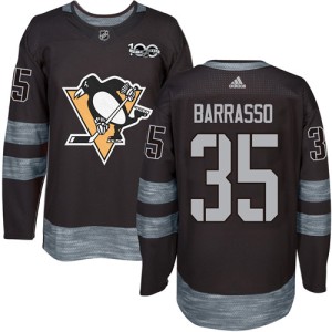 Men's Pittsburgh Penguins Tom Barrasso Adidas Authentic 1917-2017 100th Anniversary Jersey - Black