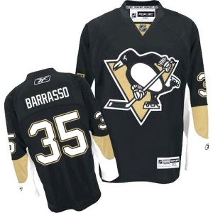 Men's Pittsburgh Penguins Tom Barrasso Reebok Authentic Home Jersey - Black