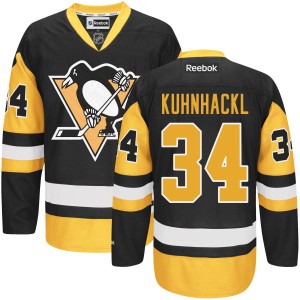 Men's Pittsburgh Penguins Tom Kuhnhackl Reebok Replica Alternate Jersey - Black