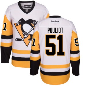 Men's Pittsburgh Penguins Derrick Pouliot Reebok Replica Away Jersey - White
