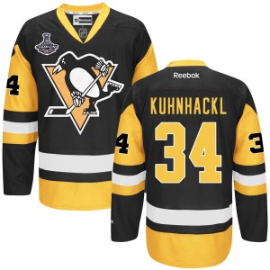 Men's Pittsburgh Penguins Tom Kuhnhackl Reebok Replica 2016 Stanley Cup Champions Jersey - Black