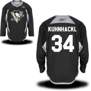 Men's Pittsburgh Penguins Tom Kuhnhackl Reebok Premier Practice Alternate Jersey - - Black