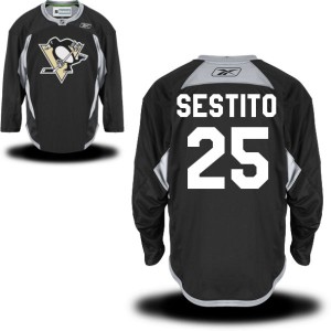 Men's Pittsburgh Penguins Tom Sestito Reebok Premier Practice Alternate Jersey - - Black