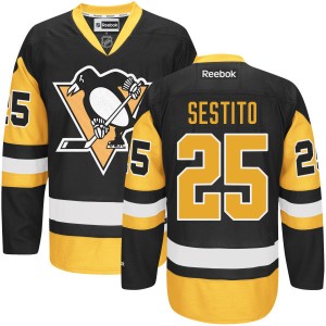 Men's Pittsburgh Penguins Tom Sestito Reebok Premier Alternate Jersey - Black