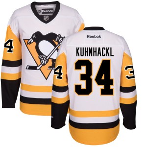 Men's Pittsburgh Penguins Tom Kuhnhackl Reebok Authentic Away Jersey - White
