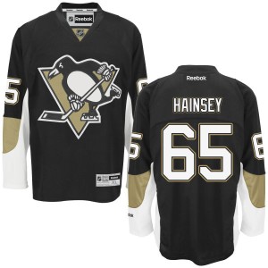 Men's Pittsburgh Penguins Ron Hainsey Reebok Authentic Home Jersey - - Black