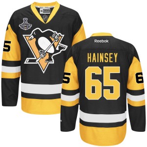 Men's Pittsburgh Penguins Ron Hainsey Reebok Authentic 2016 Stanley Cup Champions Jersey - Black