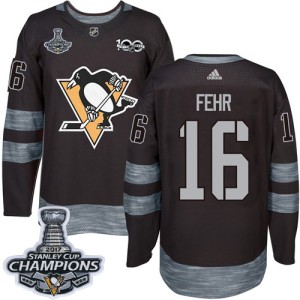 Men's Pittsburgh Penguins Eric Fehr Adidas Authentic 1917-2017 100th Anniversary 2017 Stanley Cup Final Jersey - Black