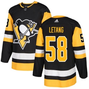 Youth Pittsburgh Penguins Kris Letang Adidas Authentic Home Jersey - Black