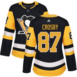 Women's Pittsburgh Penguins Sidney Crosby Adidas Authentic Home Jersey - Black