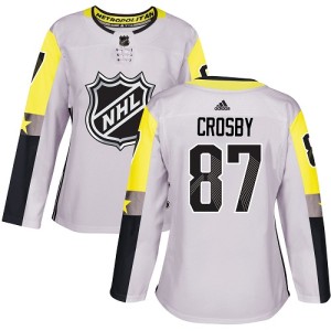 Women's Pittsburgh Penguins Sidney Crosby Adidas Authentic 2018 All-Star Metro Division Jersey - Gray