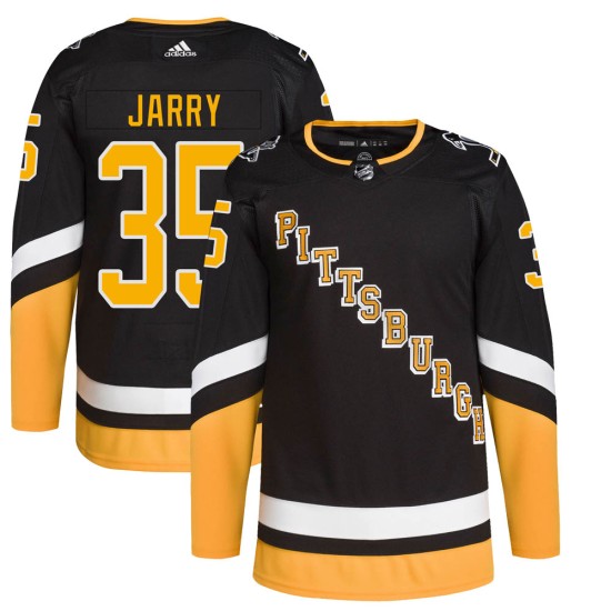 Men's Pittsburgh Penguins Tristan Jarry Adidas Authentic Home Jersey - Black