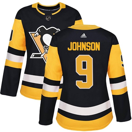 Women's Pittsburgh Penguins Mark Johnson Adidas Authentic Home Jersey - Black