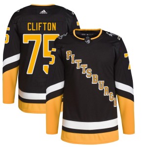 Youth Pittsburgh Penguins Connor Clifton Adidas Authentic 2021/22 Alternate Primegreen Pro Player Jersey - Black