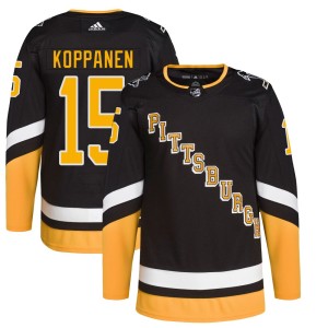 Youth Pittsburgh Penguins Joona Koppanen Adidas Authentic 2021/22 Alternate Primegreen Pro Player Jersey - Black