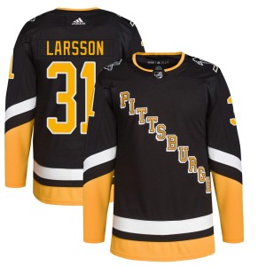 Youth Pittsburgh Penguins Filip Larsson Adidas Authentic 2021/22 Alternate Primegreen Pro Player Jersey - Black