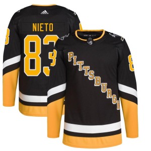 Youth Pittsburgh Penguins Matt Nieto Adidas Authentic 2021/22 Alternate Primegreen Pro Player Jersey - Black
