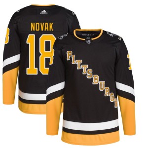 Youth Pittsburgh Penguins Tommy Novak Adidas Authentic 2021/22 Alternate Primegreen Pro Player Jersey - Black