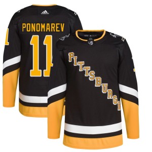 Youth Pittsburgh Penguins Vasily Ponomarev Adidas Authentic 2021/22 Alternate Primegreen Pro Player Jersey - Black