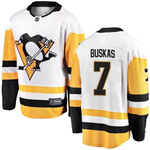 Youth Pittsburgh Penguins Rod Buskas Fanatics Branded Breakaway Away Jersey - White