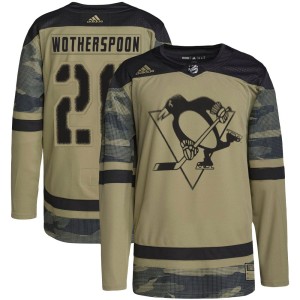 Youth Pittsburgh Penguins Parker Wotherspoon Adidas Authentic Military Appreciation Practice Jersey - Camo