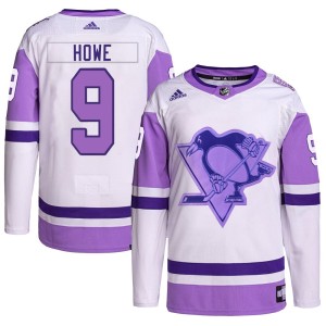 Men's Pittsburgh Penguins Tanner Howe Adidas Authentic Hockey Fights Cancer Primegreen Jersey - White/Purple