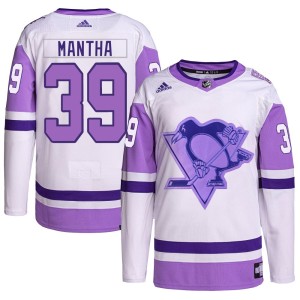 Men's Pittsburgh Penguins Anthony Mantha Adidas Authentic Hockey Fights Cancer Primegreen Jersey - White/Purple
